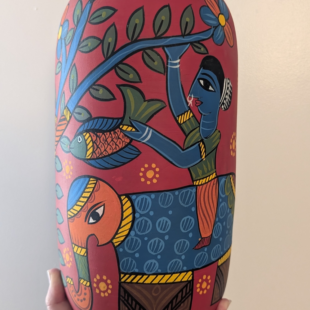Colorful Hand-Painted Decorative Vase